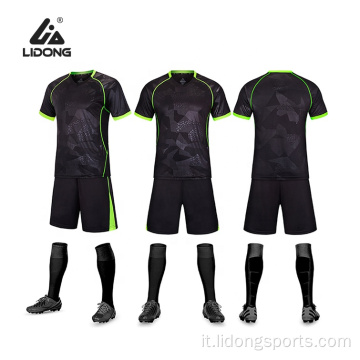 Set di uniformi da calcio della maglia di calcio nera